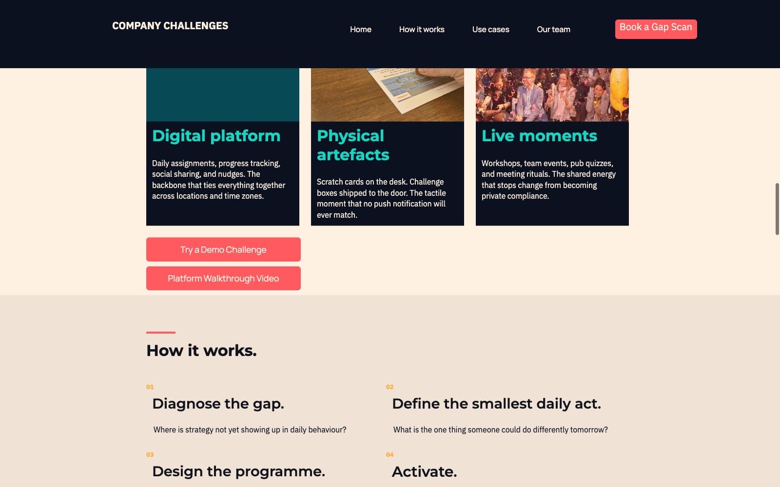 Company Challenges — Your strategy. Their daily habit.
